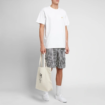 Shop Mki Stripe Shorts In White