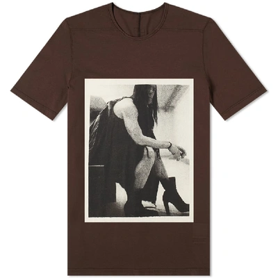 Shop Rick Owens Drkshdw Rick Photo Print Level Tee In Burgundy