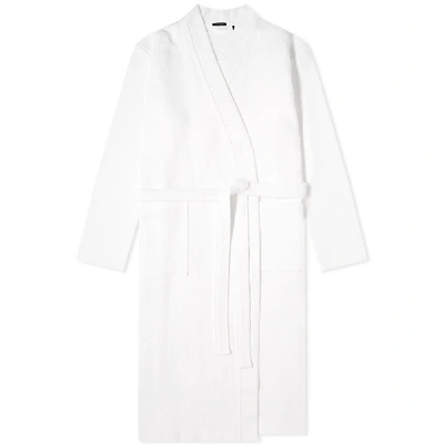 Shop Schiesser Waffle Bath Robe In White