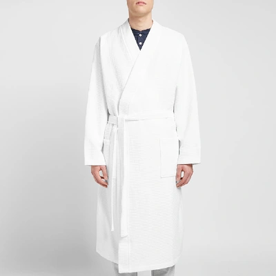 Shop Schiesser Waffle Bath Robe In White