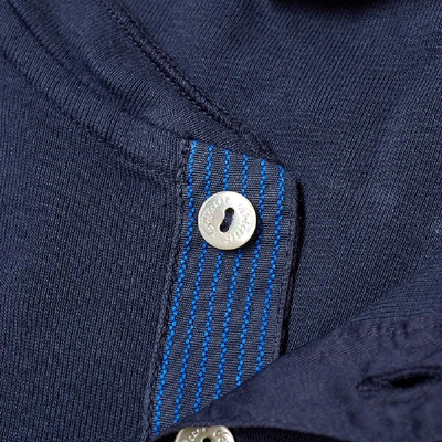 Shop Schiesser Karl-heinz Short Sleeve Henley In Blue