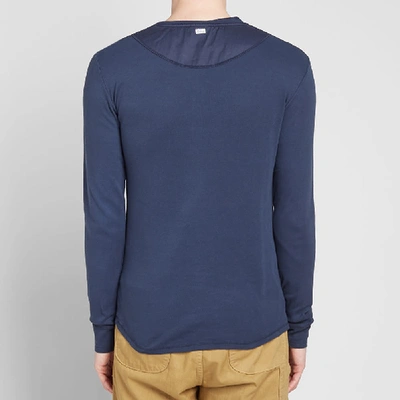 Shop Schiesser Karl-heinz Long Sleeve Henley In Blue