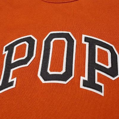 Shop Pop Trading Company Pop Trading Company Arch Logo Crew Sweat In Orange