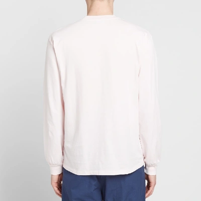 Shop Aries Long Sleeve Pocket Logo Tee In Pink