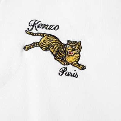 Shop Kenzo Jumping Tiger Half-zip Hoody In White