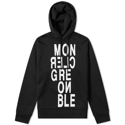 Shop Moncler Grenoble Logo Text Hoody In Black