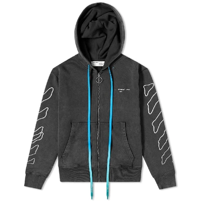 Shop Off-white Abstract Arrows Zip Hoody In Black