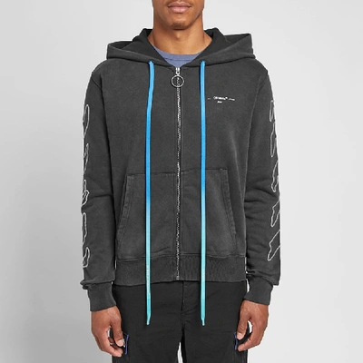 Shop Off-white Abstract Arrows Zip Hoody In Black