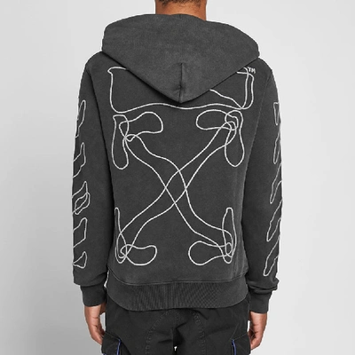 Shop Off-white Abstract Arrows Zip Hoody In Black