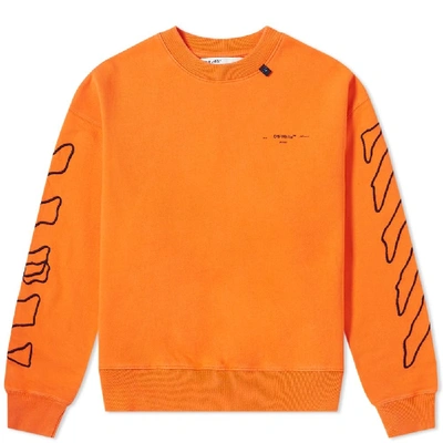 Shop Off-white Abstract Arrows Oversized Crew Sweat In Orange