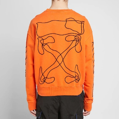 Shop Off-white Abstract Arrows Oversized Crew Sweat In Orange