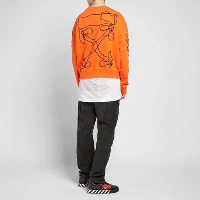 Shop Off-white Abstract Arrows Oversized Crew Sweat In Orange