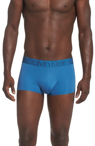 Shop Calvin Klein Low Rise Trunks In Tempe Blue