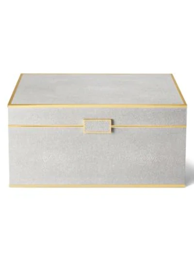 Shop Aerin Luxe Shagreen Leather Jewelry Box In Dove