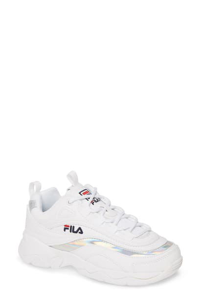 Fila Women's Ray Low-top Sneakers In White/ Navy/silver | ModeSens