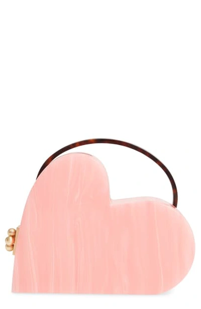 Shop Edie Parker Heartly Acrylic Bag In Candy Pink