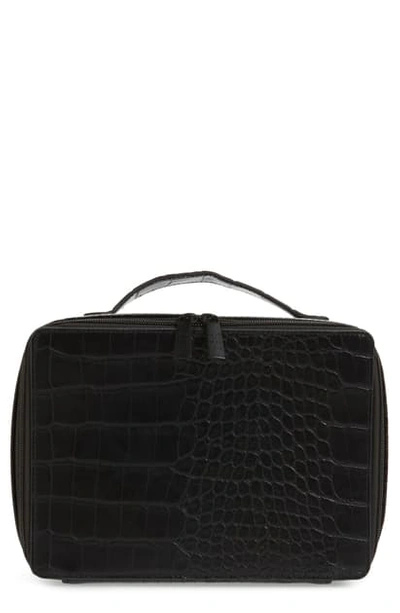 Shop Beis The Cosmetic Case In Black Croc