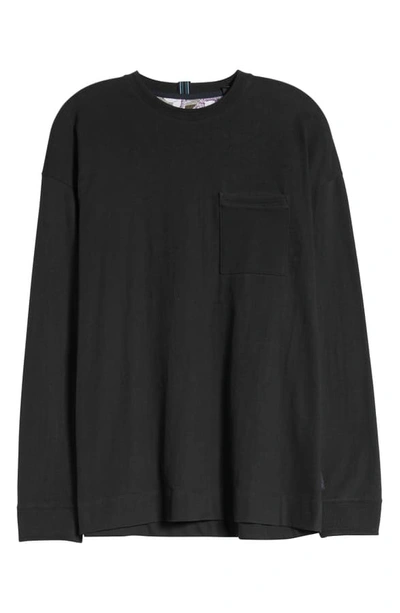 Shop Ted Baker Speedin Long Sleeve Slim Fit Pocket T-shirt In Black