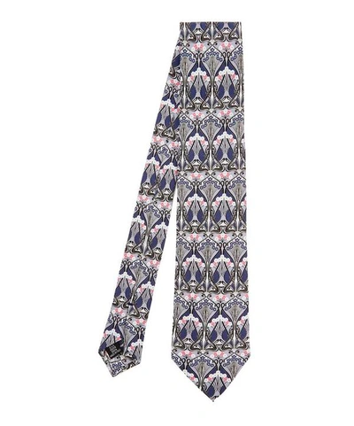 Shop Liberty London Ianthe Printed Silk Tie In Blue