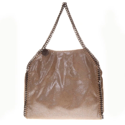 Shop Stella Mccartney Small Falabella Bag In Shiny Chamois Redwood In Brown
