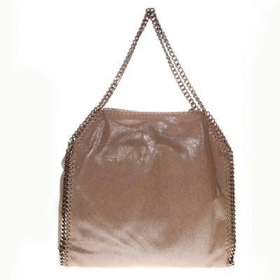 Shop Stella Mccartney Small Falabella Bag In Shiny Chamois Redwood In Brown