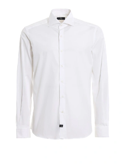 Shop Fay White Cotton Poplin Shirt