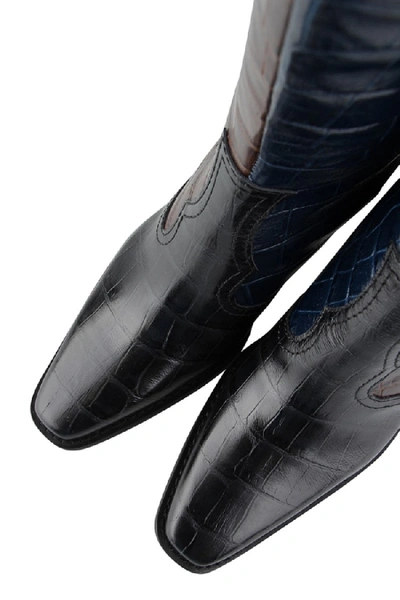 Shop Ganni Western Boots In Grey