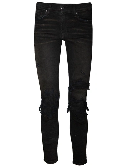 Shop Amiri Black Tonal Denim Mx1