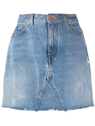 Shop Heron Preston High-waisted Mini Denim Skirt In Blue