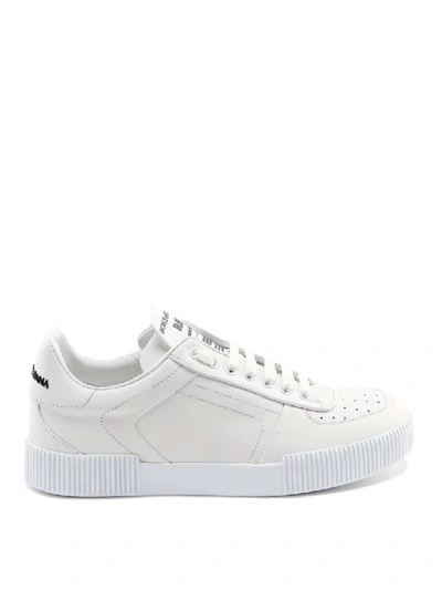 Shop Dolce & Gabbana Miami White Nappa Sneakers