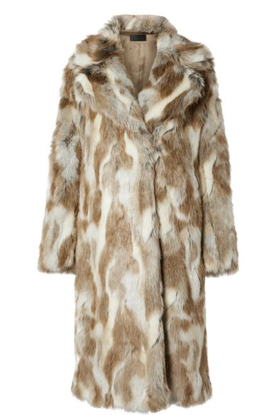 Shop Nili Lotan Faux Fur Coat In Neutrals