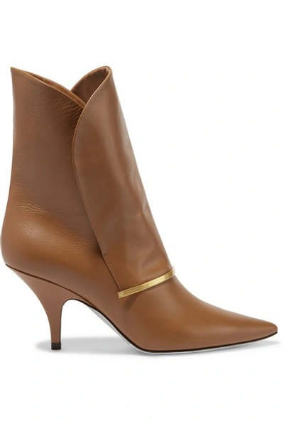 Shop Givenchy Bar Leather Ankle Boots In Brown
