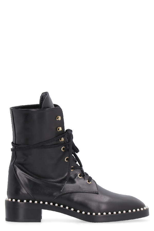 stuart weitzman white combat boots
