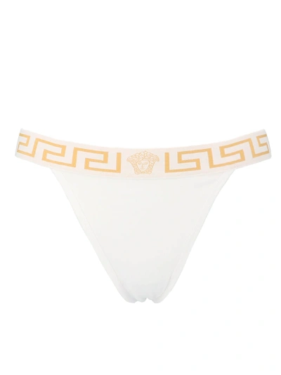 Shop Versace Thong In White