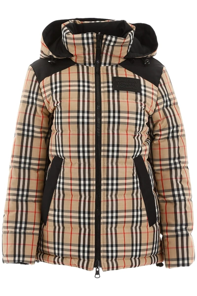 Shop Burberry Reversible Puffer Jacket In Archive Beige Ip Chk (beige)