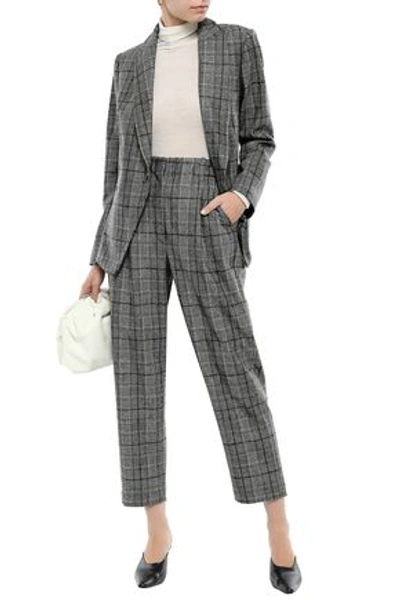 Shop Brunello Cucinelli Woman Prince Of Wales Checked Wool Blazer Black