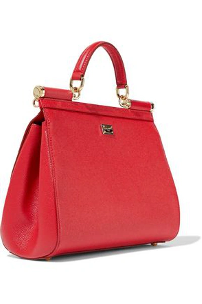 Shop Dolce & Gabbana Sicily Medium Appliquéd Textu In Red