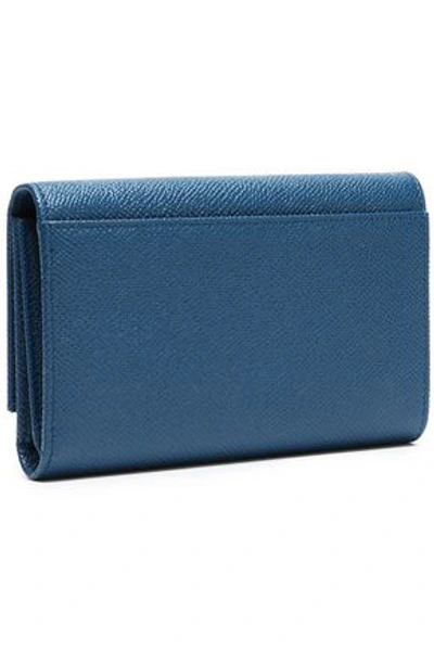 Shop Dolce & Gabbana Textured-leather Wallet In Slate Blue