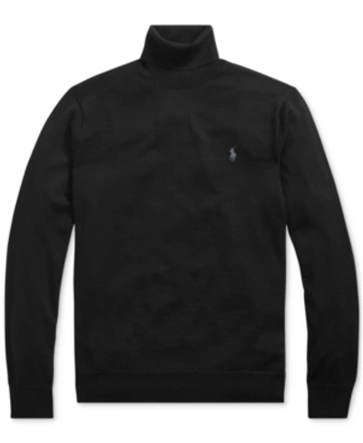 Shop Polo Ralph Lauren Men's Merino Wool Turtleneck Sweater In Polo Black