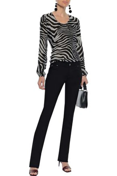 Shop Tom Ford Woman Appliquéd Low-rise Slim-leg Jeans Black