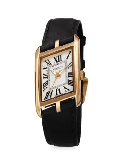 Shop Bruno Magli Asymmetrical Stainless Steel & Leather-strap Watch In Black