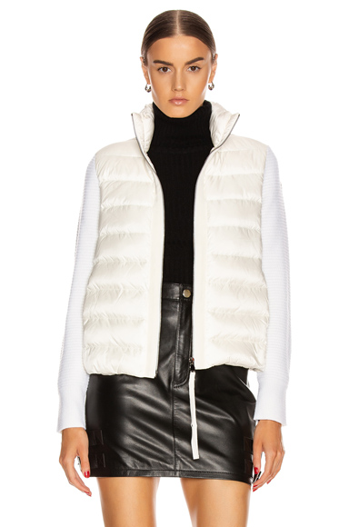 quilted down & wool short cardigan
