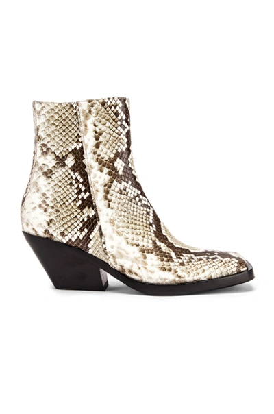 Shop Acne Studios Braxton Snake Boots In Off White