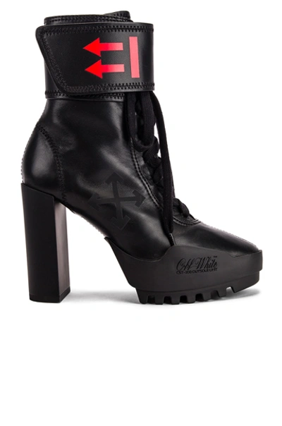 Shop Off-white Heeled Moto Wrap Boot In Black