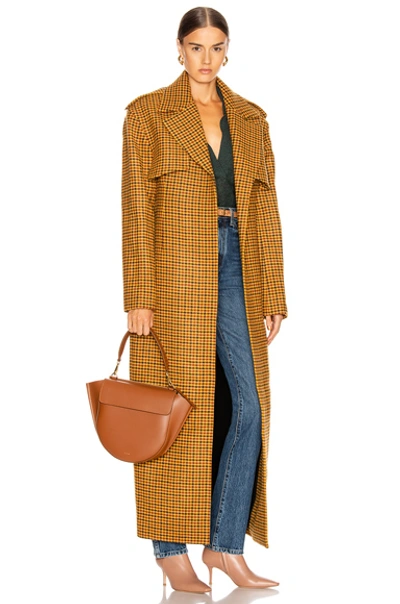 Shop Wandler Medium Hortensia Leather Bag In Tan