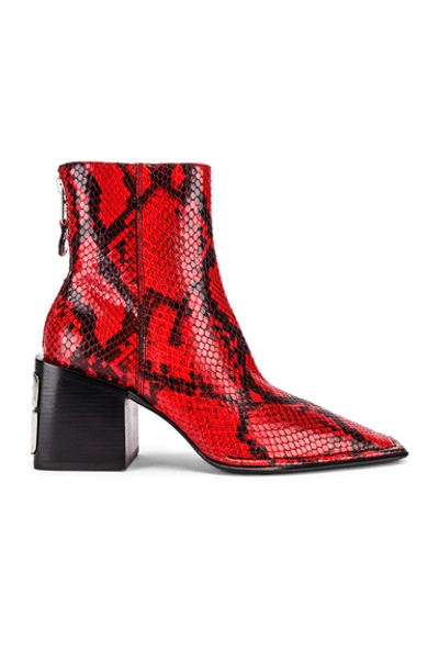 Shop Alexander Wang Parker Snake Print Boot In Red