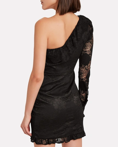 Shop Alexis Ilana Lace One-shoulder Dress In Black