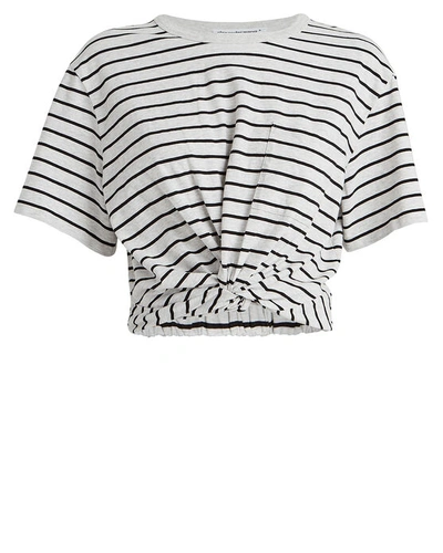 Shop Alexander Wang T Striped Jersey Twist T-shirt In Multi