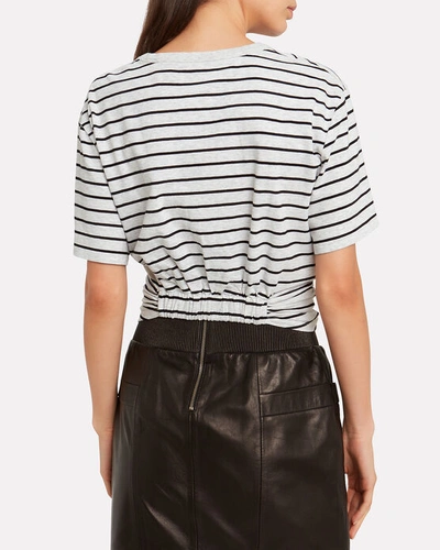 Shop Alexander Wang T Striped Jersey Twist T-shirt In Multi