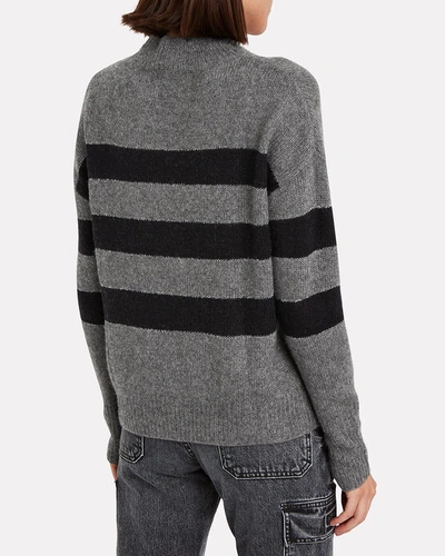 Shop Rails Ellise Striped Mock Neck Sweater In Charcoal/midnight Stripe